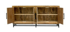 78" Natural Distressed Solid Wood Sideboard With Four Doors