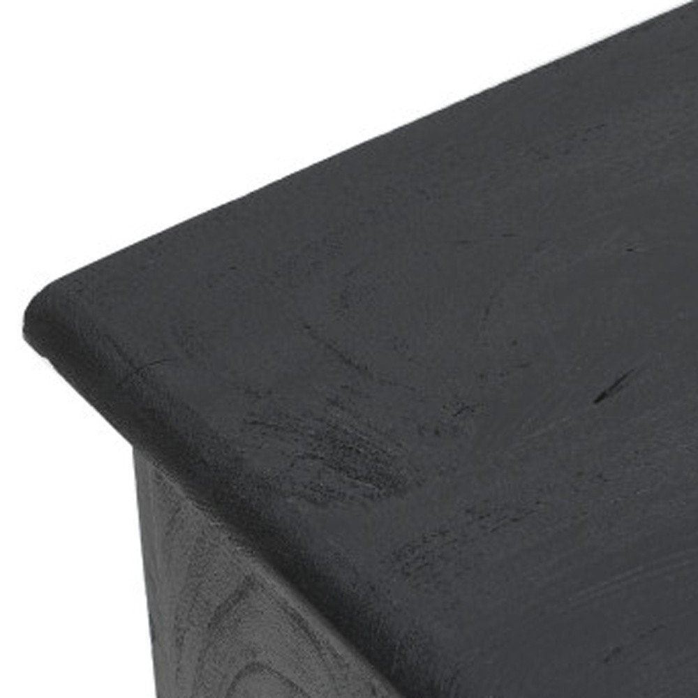 34" Black Distressed Solid Wood Sideboard with Two Doors