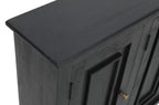 51" Black Distressed Solid Wood Sideboard with Three Doors