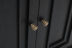 51" Black Distressed Solid Wood Sideboard with Three Doors