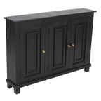 51" Black Distressed Solid Wood Sideboard with Three Doors