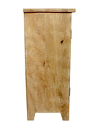 60" Natural Distressed Solid Wood Three Drawer Sideboard With Two Doors