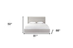 Gray Tufted Linen Blend Upholstered King Bed Frame
