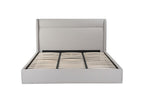 Gray Tufted Linen Blend Upholstered King Bed Frame