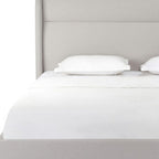 Gray Tufted Linen Blend Upholstered King Bed Frame