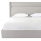 Gray Tufted Linen Blend Upholstered King Bed Frame