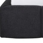 Dark Gray Tufted Linen Blend Upholstered King Bed Frame