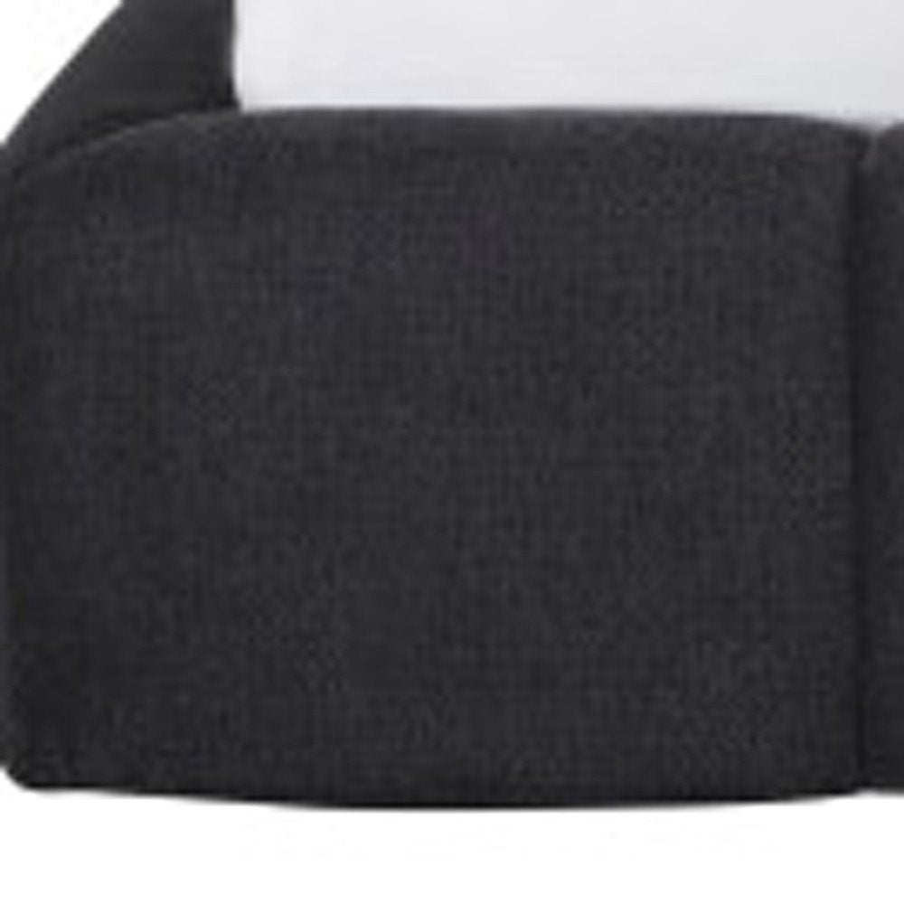 Dark Gray Tufted Linen Blend Upholstered King Bed Frame