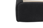 Dark Gray Tufted Linen Blend Upholstered King Bed Frame