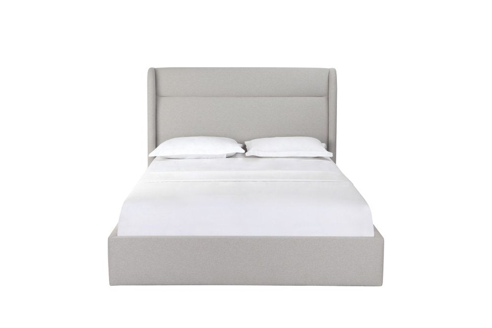Gray Fabric Upholstered Queen Bed Frame