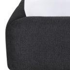 Dark Gray Tufted Linen Blend Upholstered Queen Bed Frame