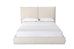 Beige Tufted Boucle Queen Bed Frame