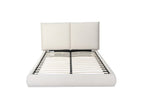 Beige Tufted Boucle Queen Bed Frame