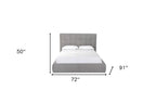 Gray Tufted Linen Blend Upholstered Queen Bed Frame