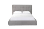 Gray Tufted Linen Blend Upholstered Queen Bed Frame