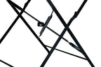 36" Black Rounded Aluminum Folding Outdoor Dining Table with Umbrella Hole