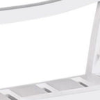 24" White Steel Geo Back Outdoor Arm Chair