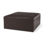 36" Brown Genuine Leather Cocktail Ottoman