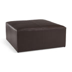 36" Brown Genuine Leather Cocktail Ottoman