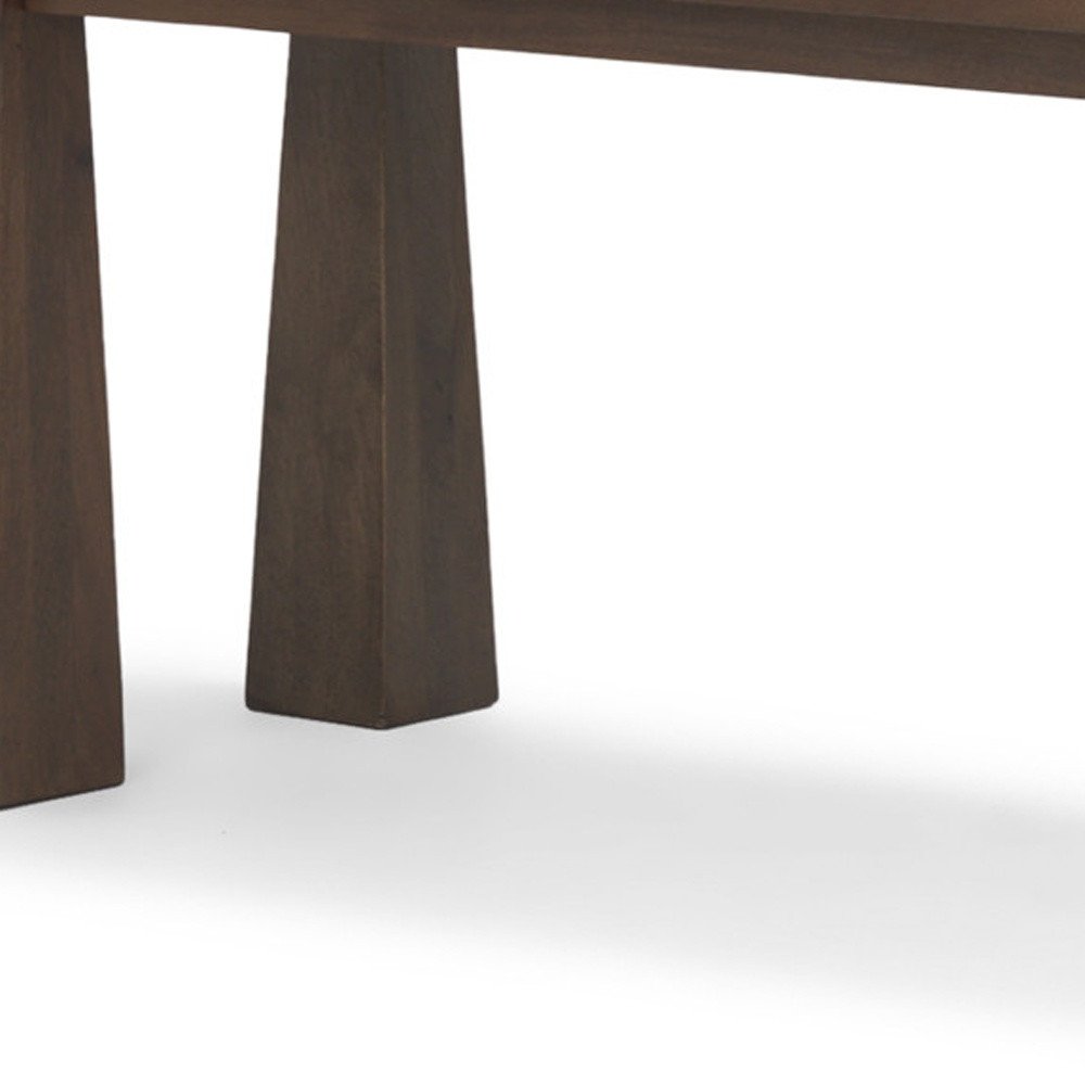 60" Dark Brown Solid Wood Bench