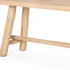 56" Natural Distressed Solid Wood Live Edge Bench