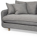 84" Gray Fabric Sofa With Brown Legs
