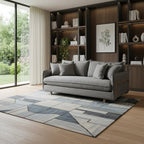 84" Gray Fabric Sofa With Brown Legs