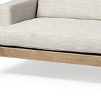 95" Beige Fabric Sofa With Black Legs