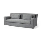 93" Dark Gray Slipcovered Fabric Sofa With Toss Pillows