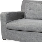 93" Dark Gray Slipcovered Fabric Sofa With Toss Pillows