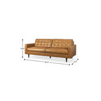 88" Brown Leather Sofa