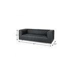 83" Brown Channel Tufted Leather Sofa