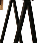 60" Natural and Black Solid Wood and Metal Trestle Executive Desk