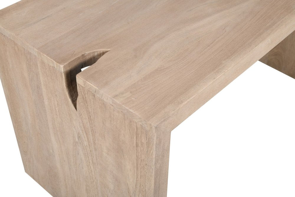 56" Ivory Reclaimed Wood Sled Writing Desk