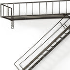 21" Gunmetal Gray Metal Novelty Wall Mounted Accent Shelf