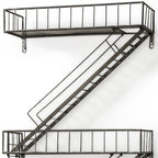 21" Gunmetal Gray Metal Novelty Wall Mounted Accent Shelf