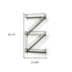 21" Gunmetal Gray Metal Novelty Wall Mounted Accent Shelf