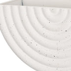 Set of Two White Metal Geometric Half Moon Wall Planters