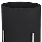 Set of Two Black Metal 20 Ounce Round Pot Planters