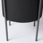 Set of Two Black Metal 20 Ounce Round Pot Planters