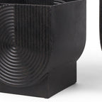 Set of Two Black Metal 20 Ounce Pot Planters
