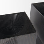 Set of Two Black Metal 20 Ounce Pot Planters