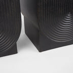 Set of Two Black Metal 20 Ounce Pot Planters