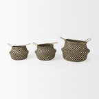 Set of Three Brown Nesting Water Hyacinth Basket