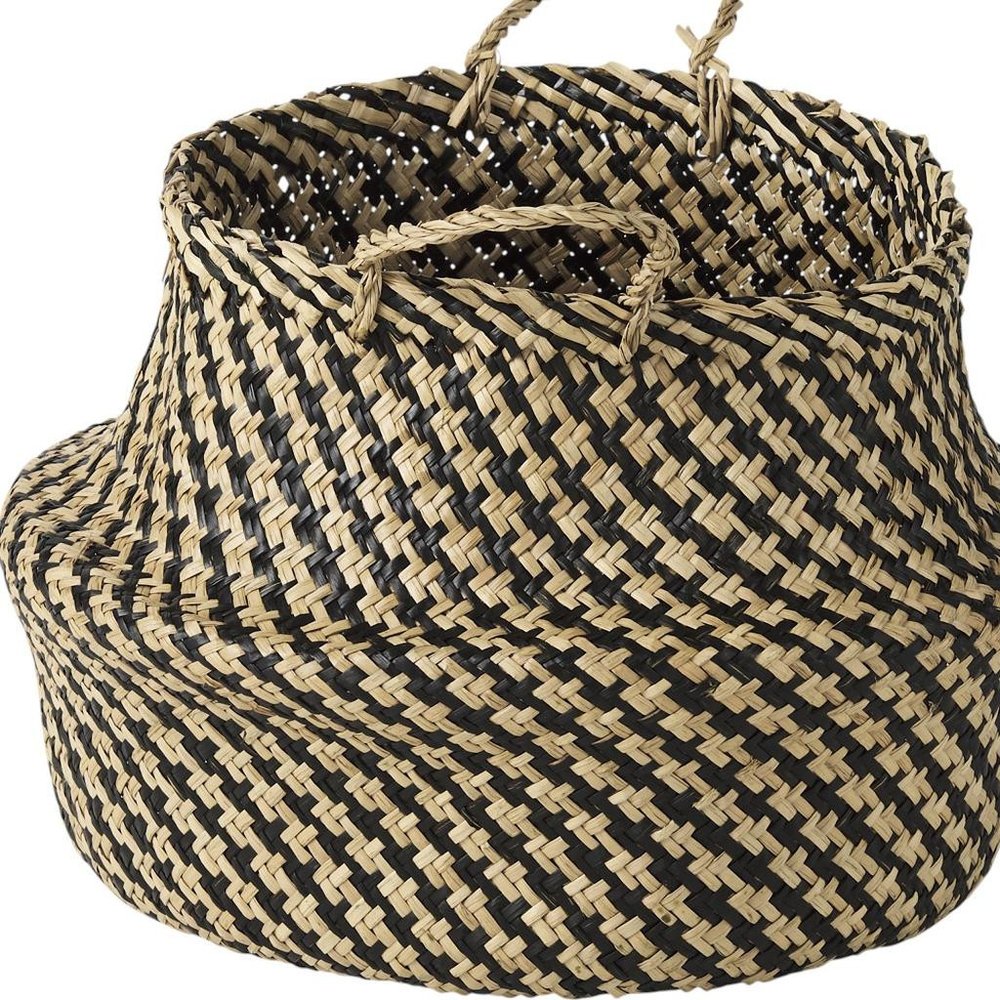 Set of Three Brown Nesting Water Hyacinth Basket