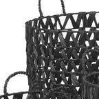 Set of Three Black Nesting Water Hyacinth Basket
