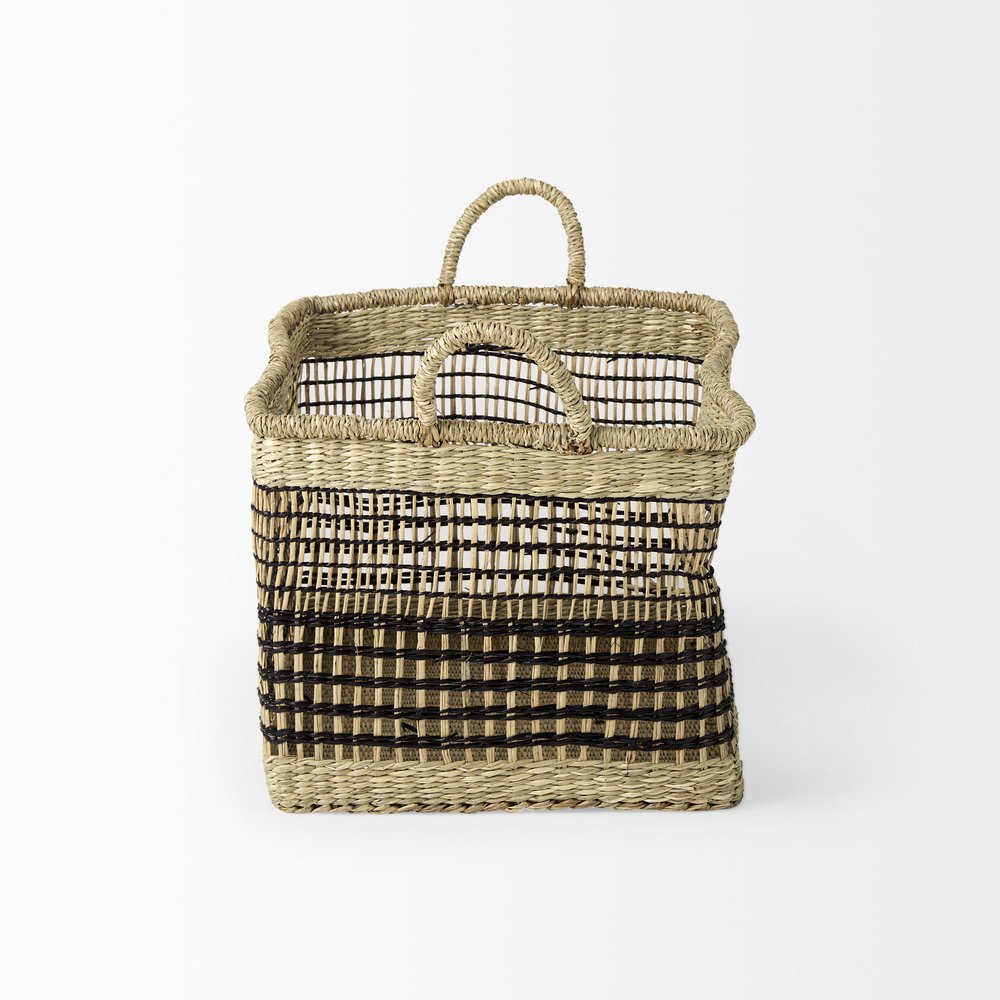 Set of Two Brown Nesting Water Hyacinth Basket
