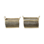 Set of Two Brown Nesting Water Hyacinth Basket