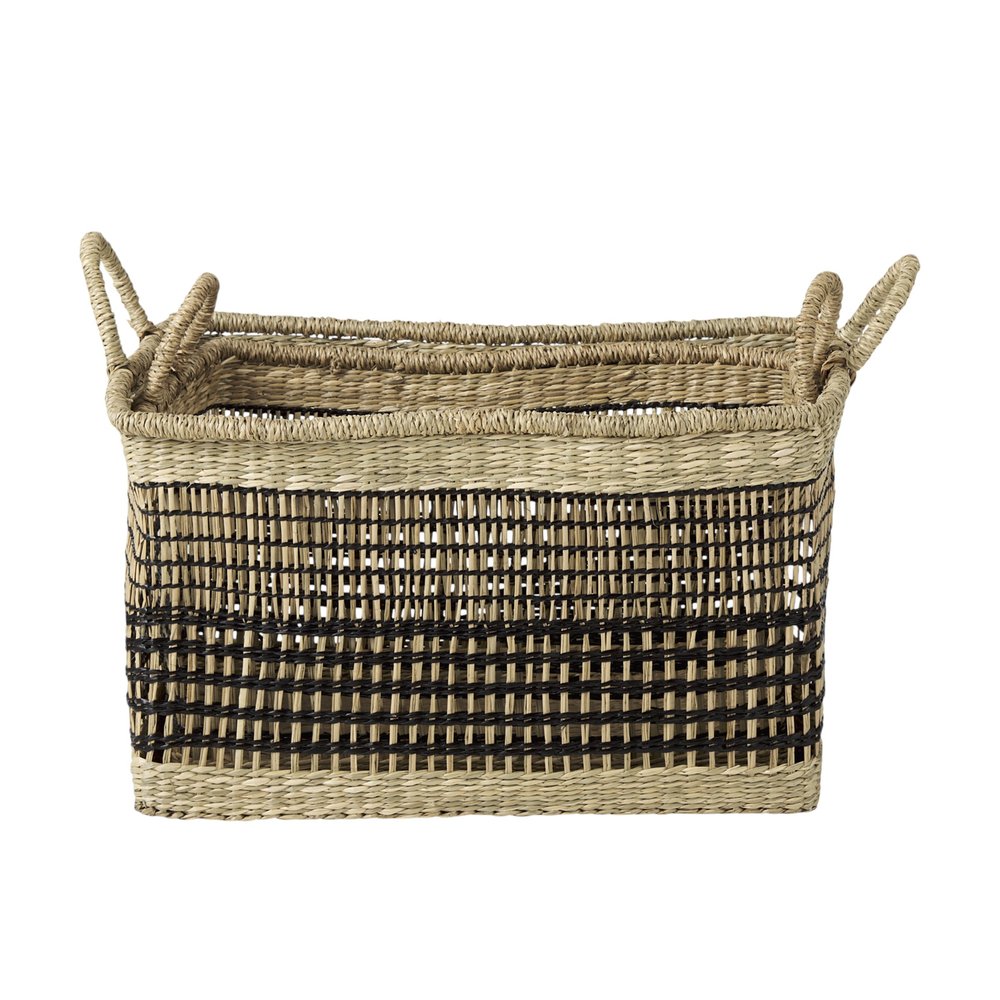Set of Two Brown Nesting Water Hyacinth Basket