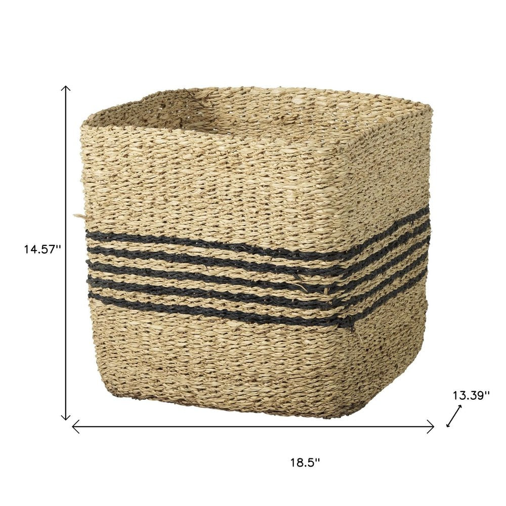 Set of Three Gray Nesting Water Hyacinth Basket